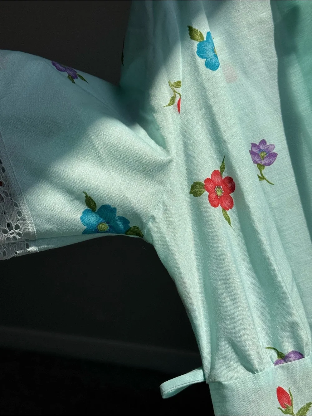 Vintage Handmade Floral Robe House Dress Cottagecore Prairie Maxi Dress